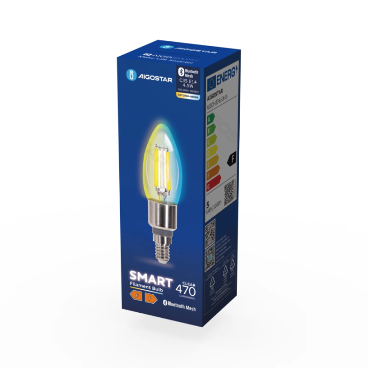Bluetooth Mesh Smart Filament Bulb C35 4.5W CCT