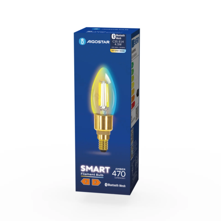 Bluetooth Mesh išmanioji siūlinė lemputė C35 4.5W CCT