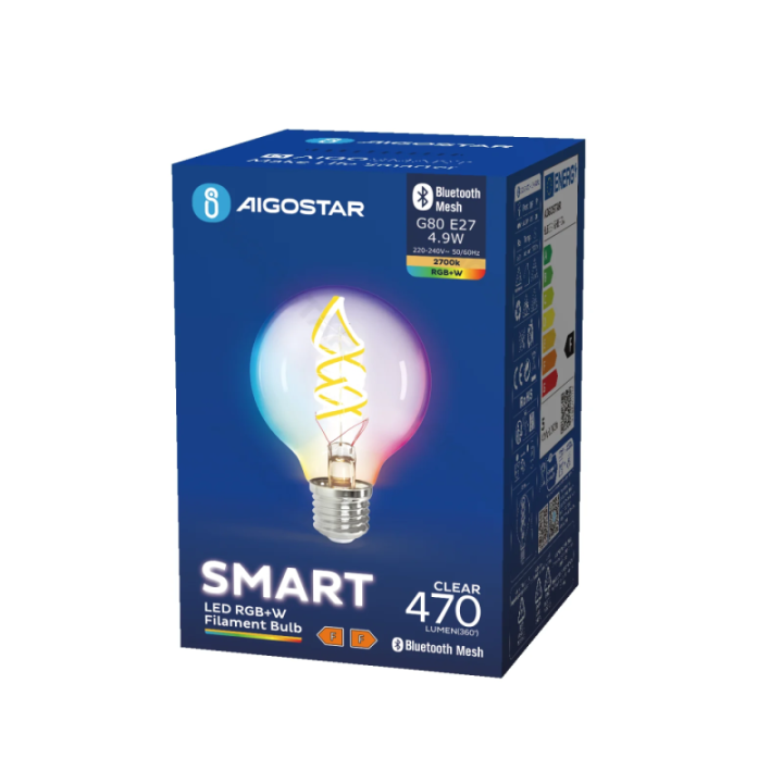 Bluetooth Mesh Smart Filament Bulb G95 4.9W RGBW