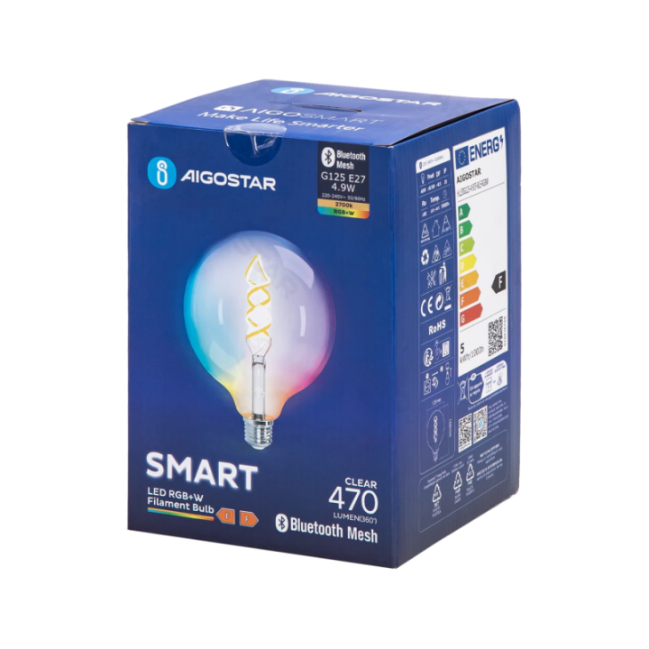 Bluetooth Mesh Smart Filament Bulb G125 4.9W RGBW
