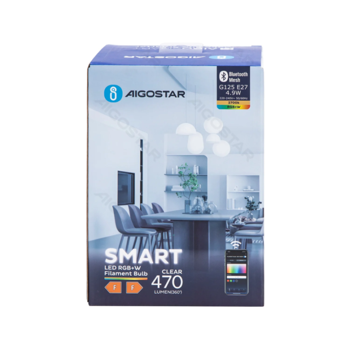 Bluetooth Mesh Smart Filament Bulb G125 4.9W RGBW