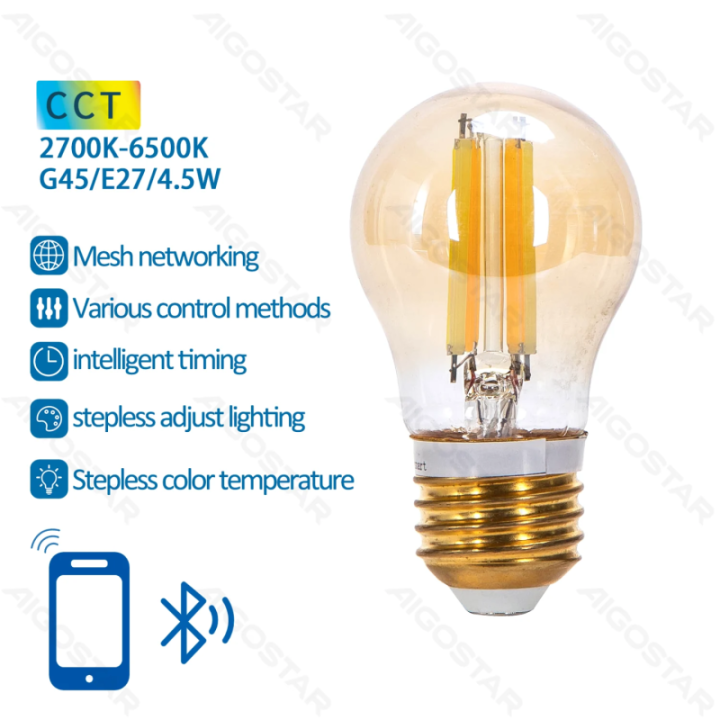 Bluetooth Mesh Smart Filament Bulb G45 4.5W CCT
