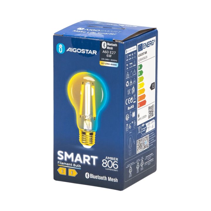 Bluetooth Mesh Smart Filament Bulb A60 6W CCT