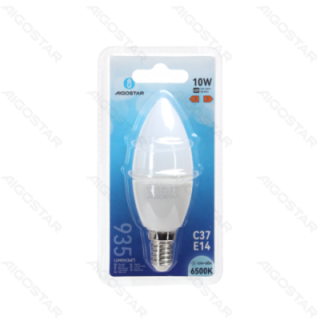 LED C37 apvalioji lemputė-E14-10W-6500K-935lm