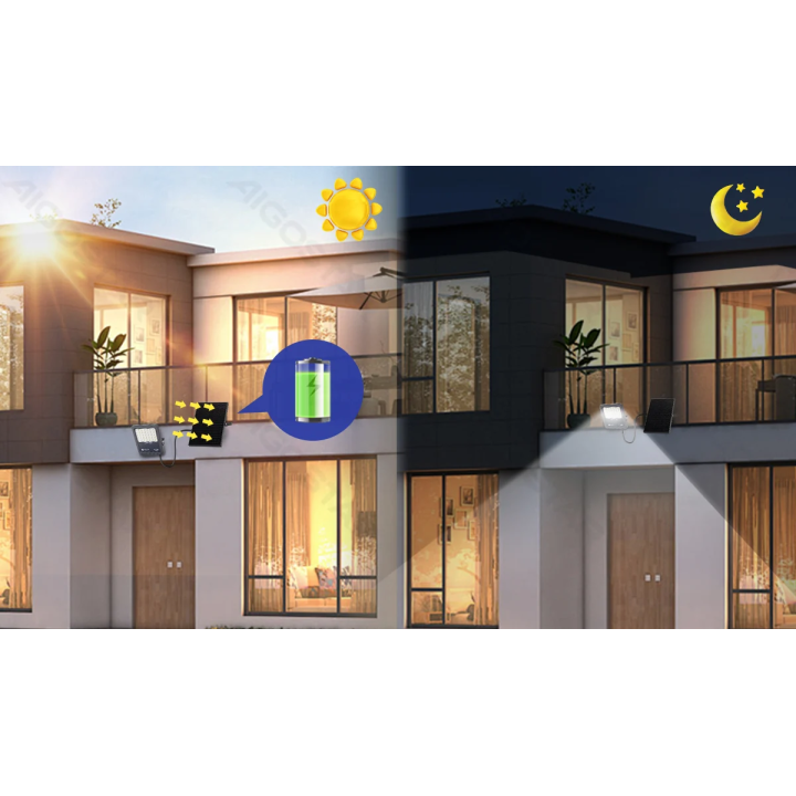 LED saulės prožektorius 300W 3000lm 6500K IP65