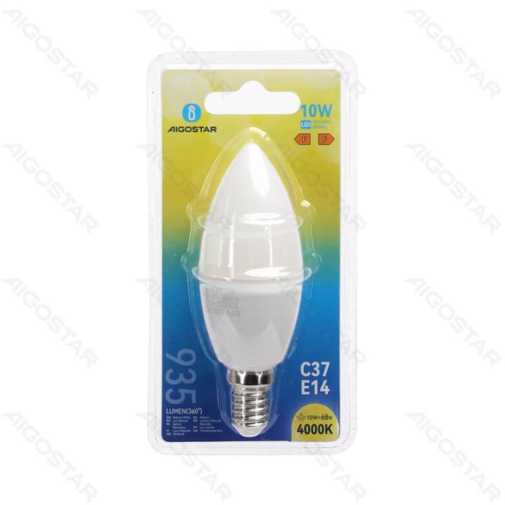 LED C37 Globe Bulb-E14-10W-4000K-935lm