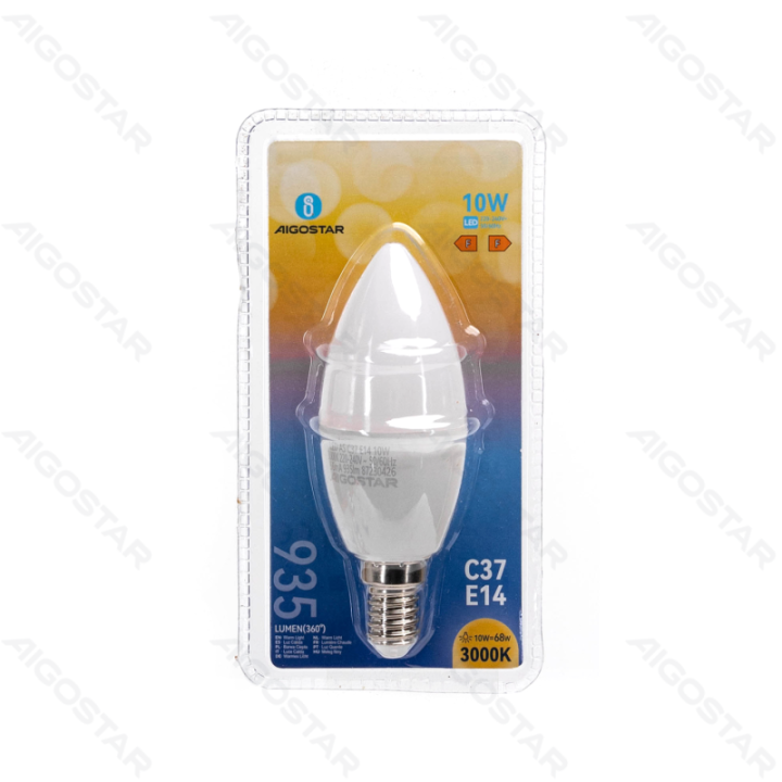 LED C37 Globe Bulb-E14-10W-3000K-935lm