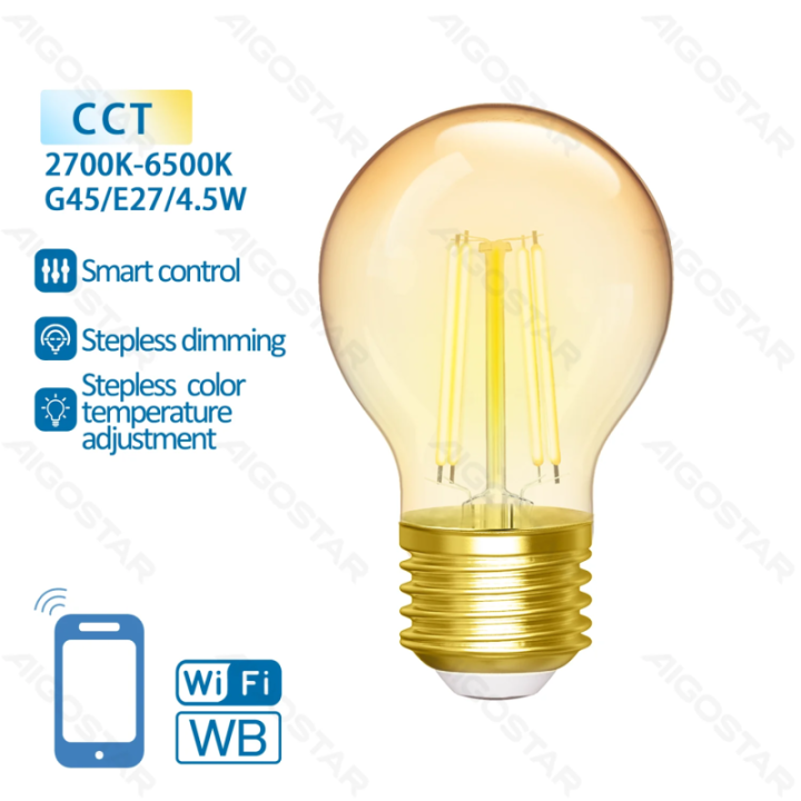WiFi WB Smart Filament Bulb G45 E27(Amber)