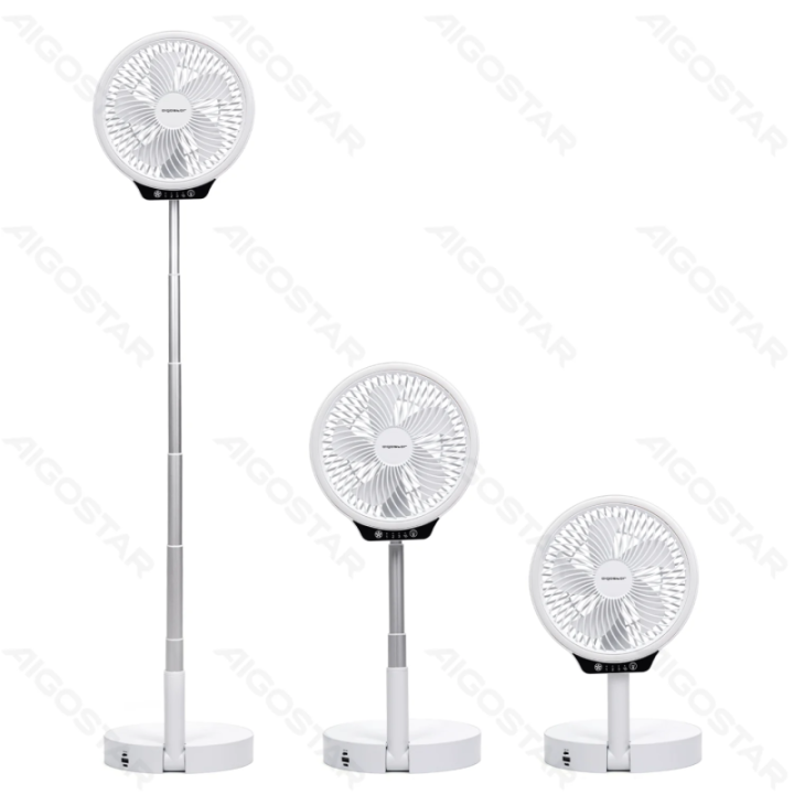 Table Fan, 5 Blades, 3 Speeds, 8000mAh, White