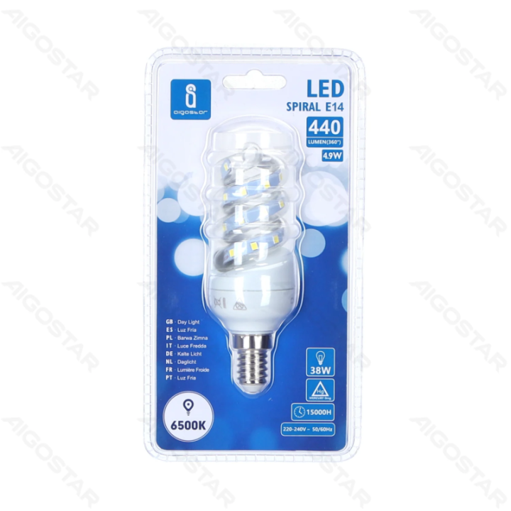 LED spiralė E14 4.9W