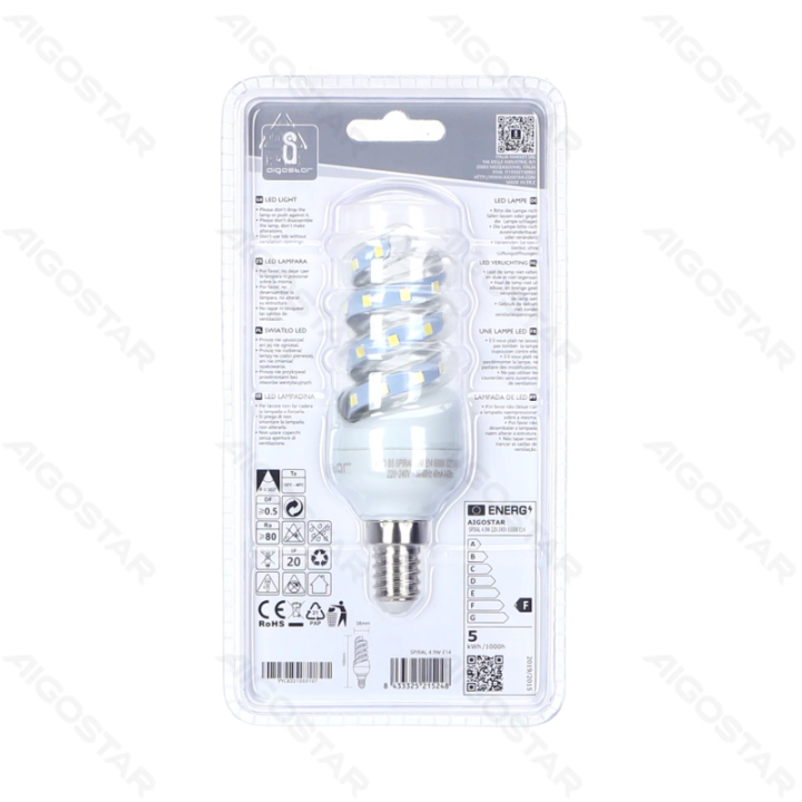 LED spiralė E14 4.9W