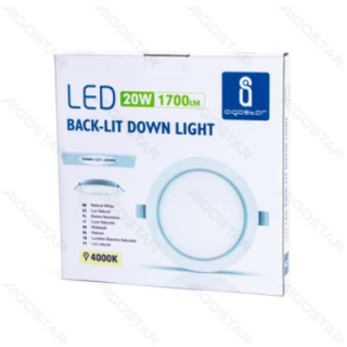 E6 LED įmontuojamas apvalus įleidžiamas šviestuvas 20W natūrali balta