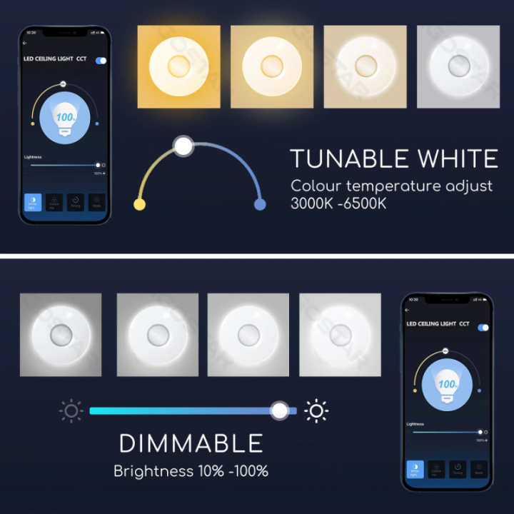 WiFi Smart LED Ceiling Light 18W RGB+CCT