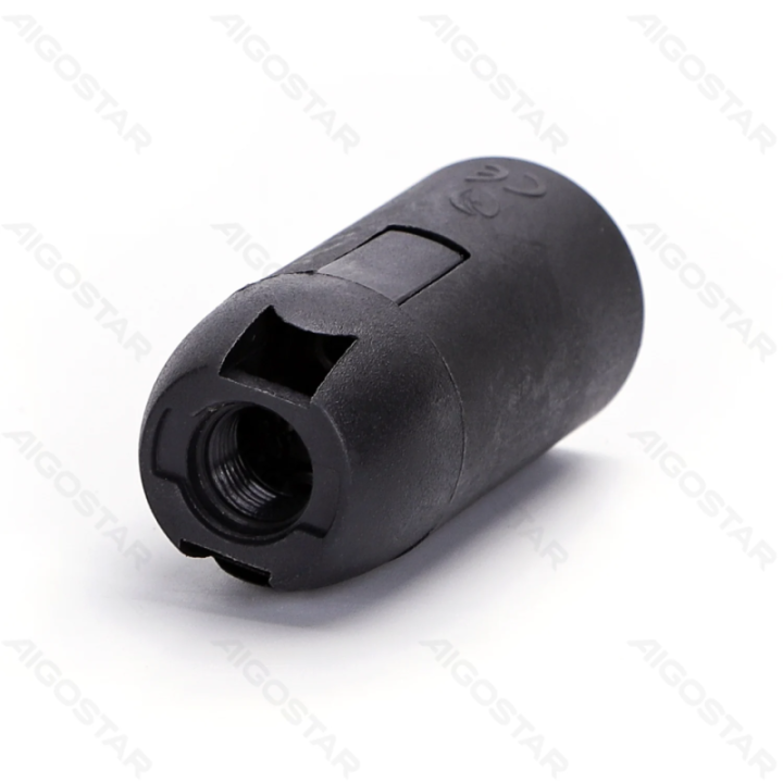 E14 Plastikinis spyruoklinis lemputės laikiklis juodas