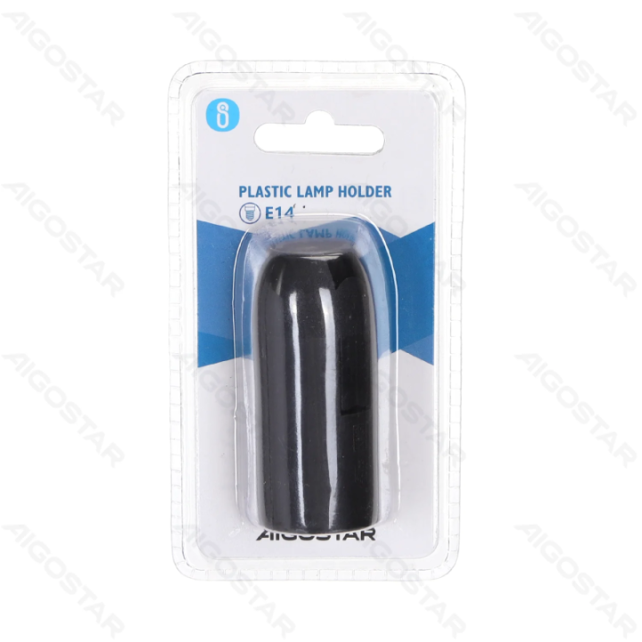 E14 Plastic Spring Terminal Lamp Holder Black