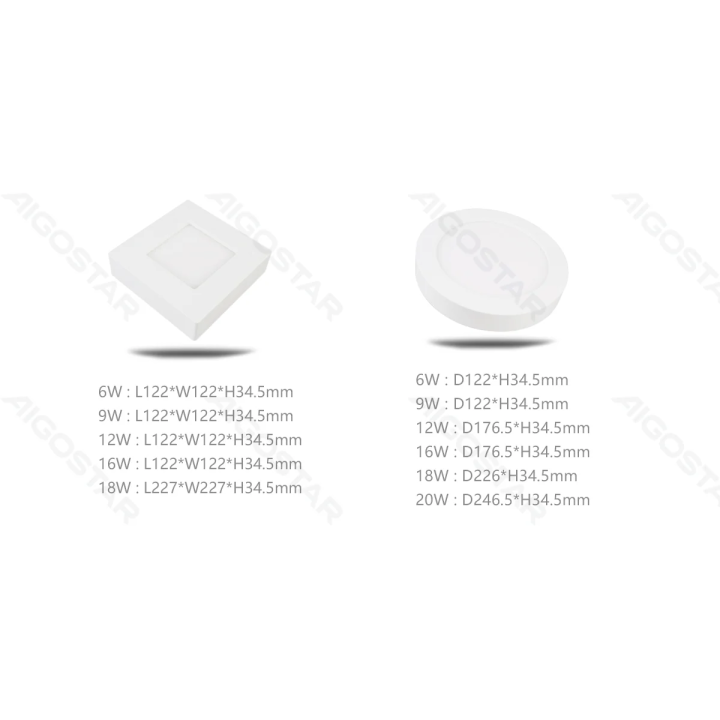 E6 LED  Surface-mounted Round Downlight 16W White Light