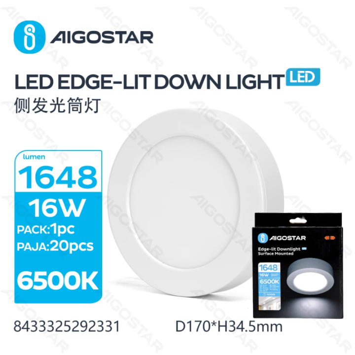 E6 LED  Surface-mounted Round Downlight 16W White Light