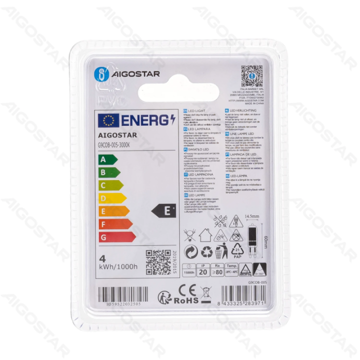 LED Stikliniai lempučių karoliukai G9 4W