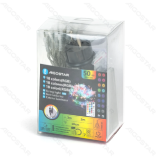 Low voltage flat string lights, RGB, 3m+5m