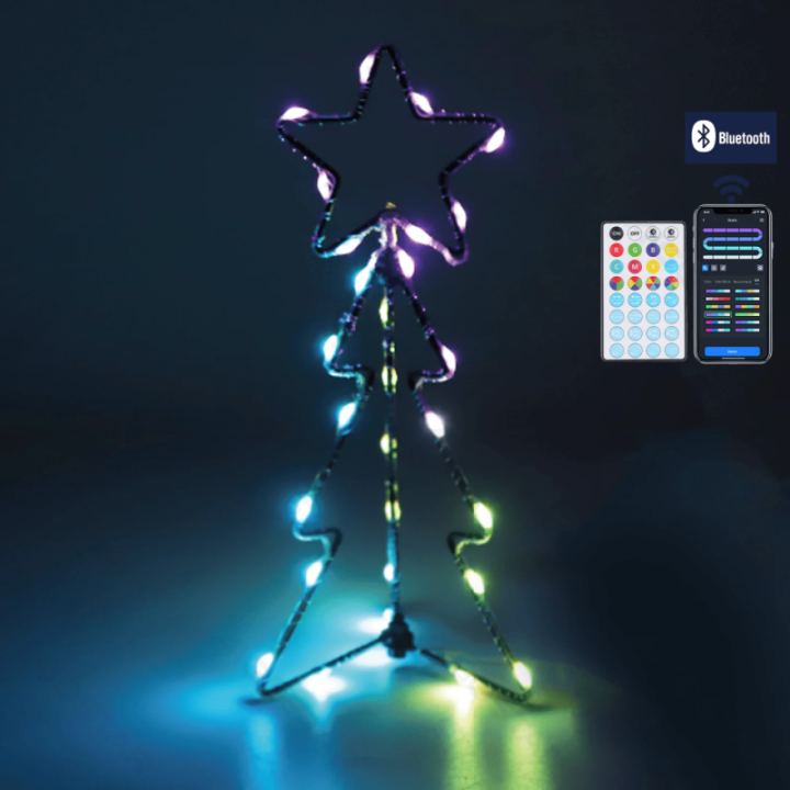 USB light-up Christmas cone tree decoration, RGBIC, 5m+40cm, IP20, Indoor