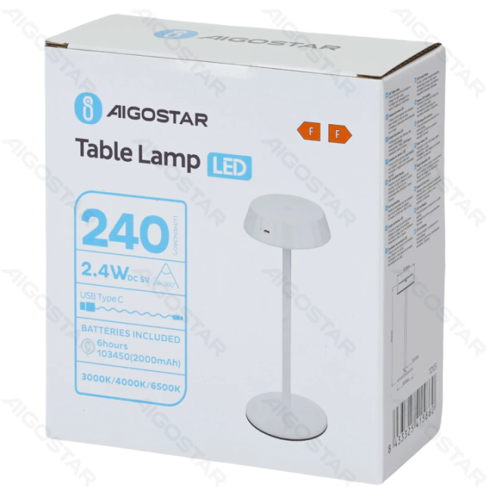 LED Stalinis aplinkos šviestuvas baltas 2.4W IP20