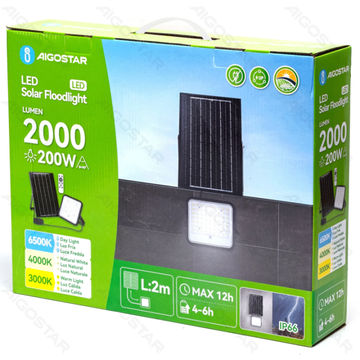 09 Solar floodlight 2m 200W CCT