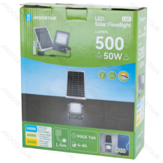 08 Saulės prožektorius 5m 50W CCT