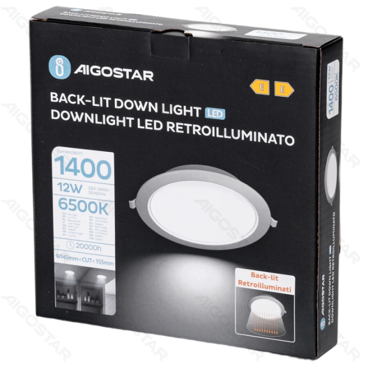 E6 LED Flush-mounted Round Downlight 12W White Light