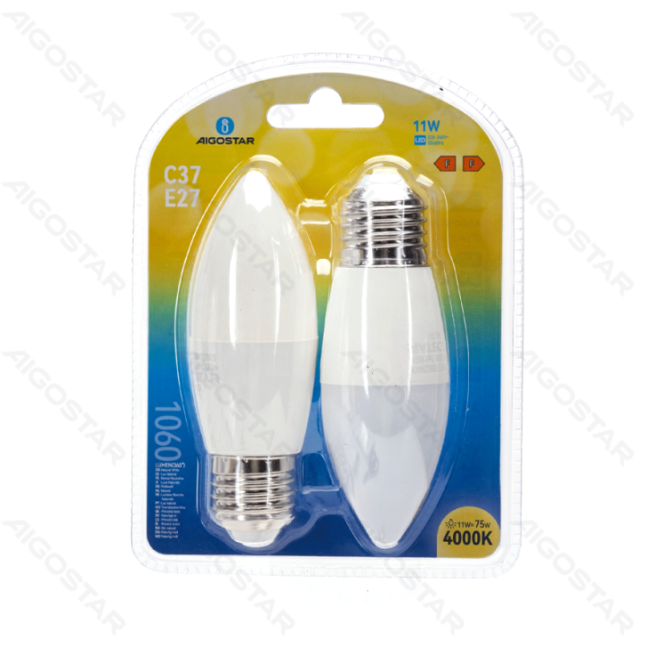 LED bulb C37 11W 4000K 1060lm E27 2pcs