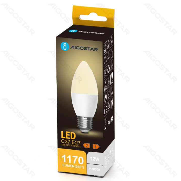 LED bulb C37 E27 12W 3000K