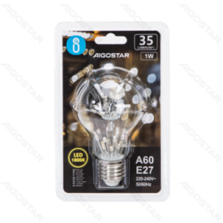 LED starry sky filament bulb A60 E27 1W