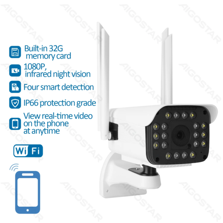 WiFi  "Black eyes"  Smart Waterproof Bullet Camera