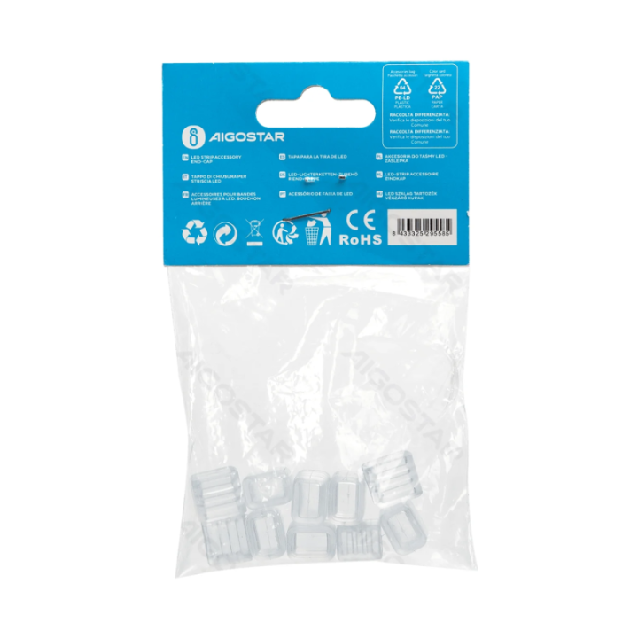 High-voltage Integrated Circuit COB Strip Light Fitting End-cap 8mm