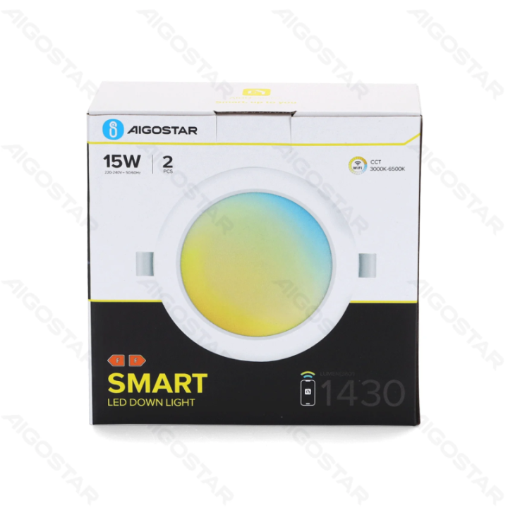 Išmanus LED įmontuojamas šviestuvas (2 vnt.)