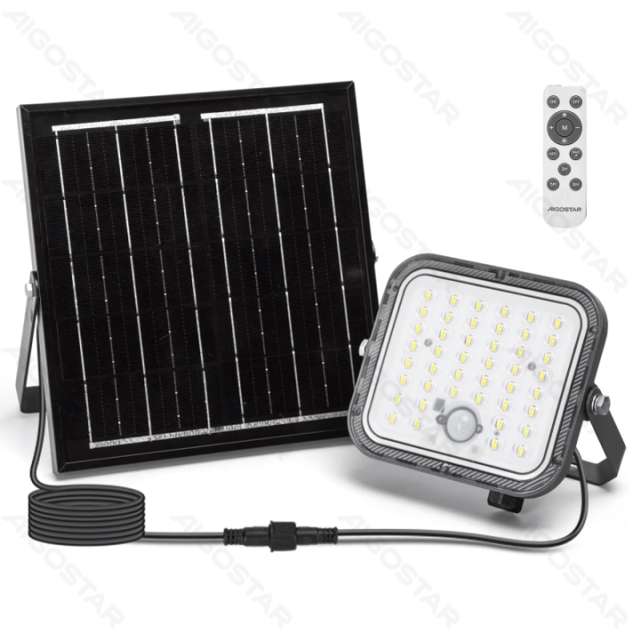 09 Solar floodlight 2m 80W PIR 6500K