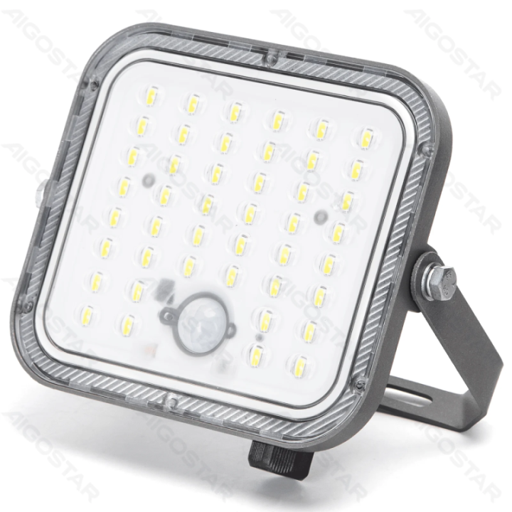 09 Solar floodlight 2m 80W PIR 6500K