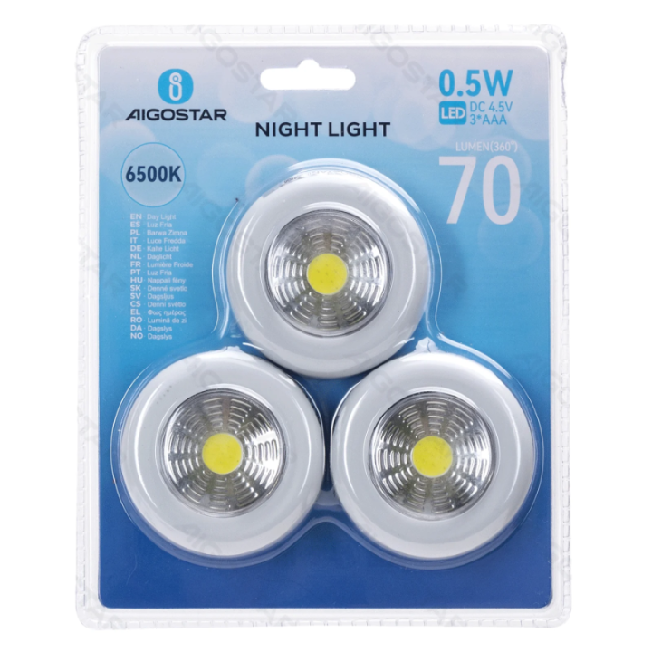 Night light 6500K 3pcs 3*AAA