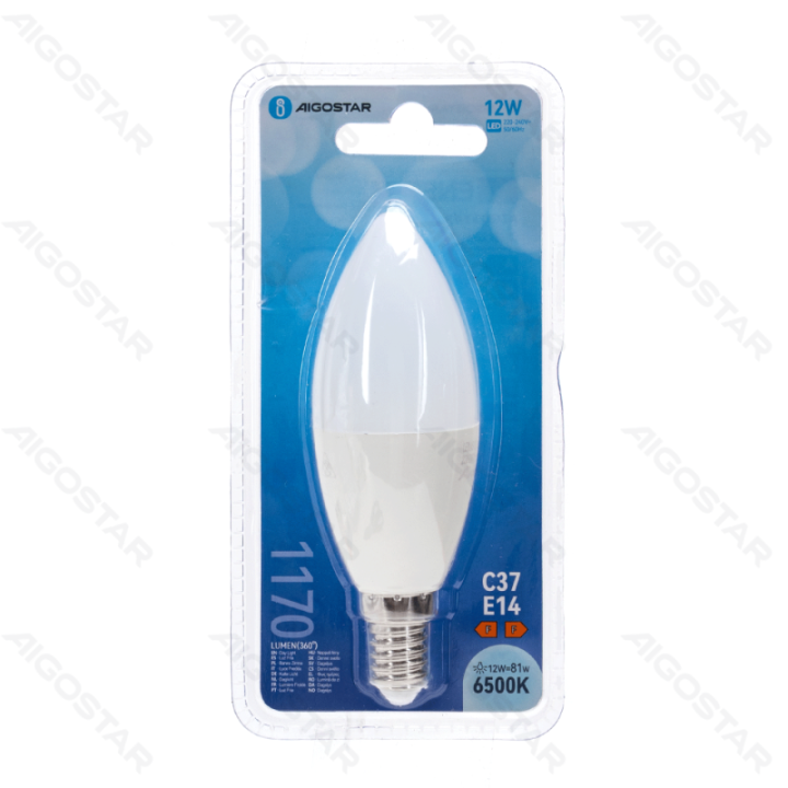 LED bulb C37 E14 12W 6500K