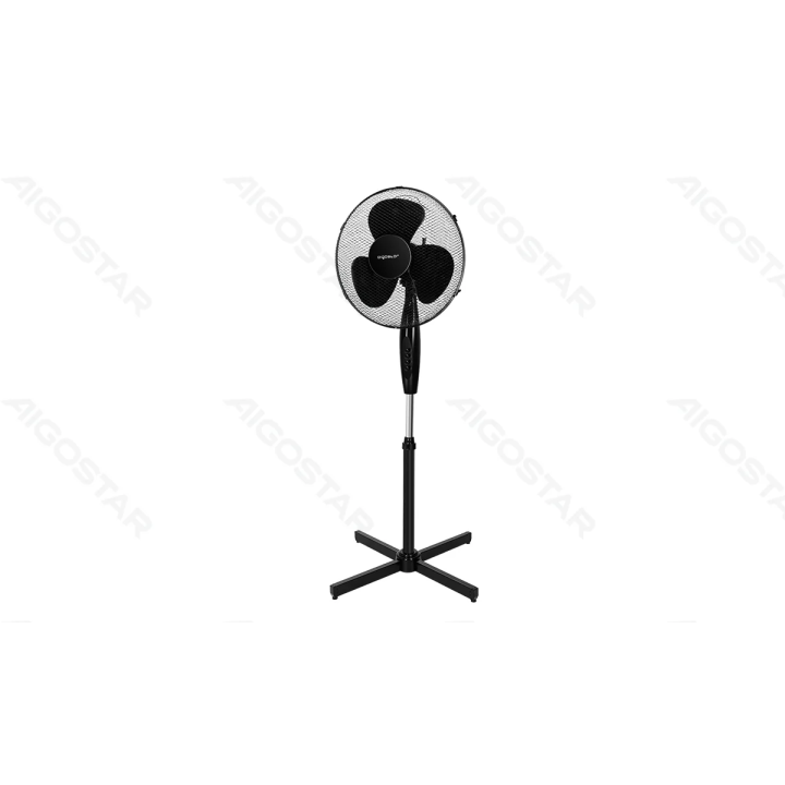 Stand Fan,16 Inches, 3 Blades, 3 Speeds, Black