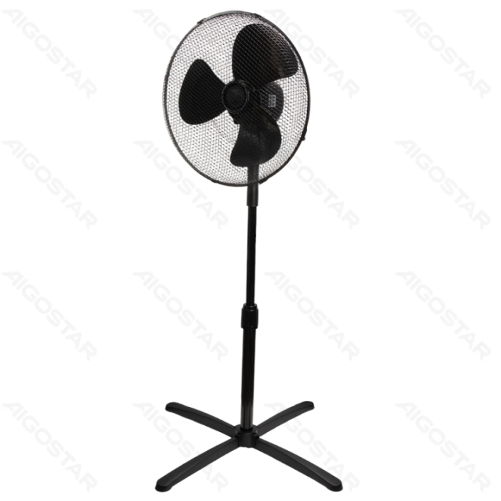 Stand Fan,16 Inches, 3 Blades, 3 Speeds, Black