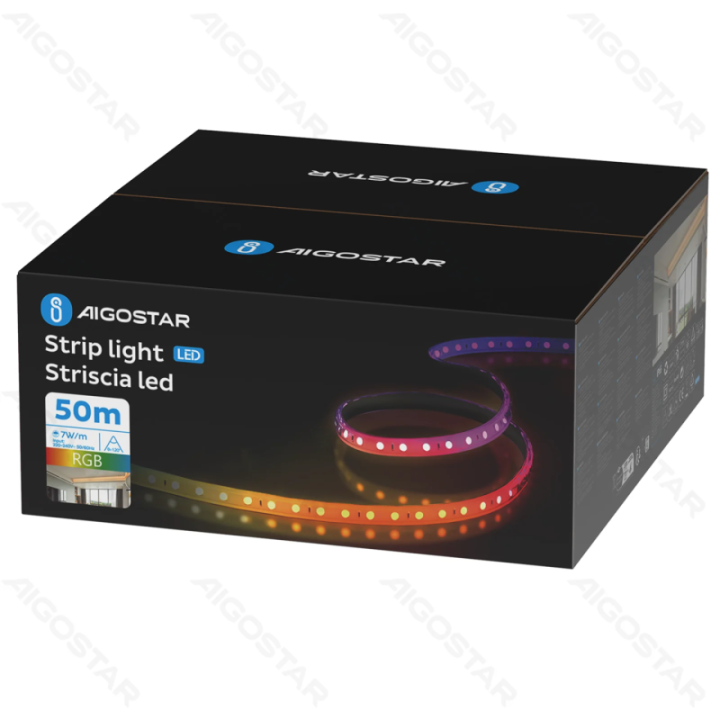 LED High-voltage Strip Light 5050-60 Double Row 50m 10mm RGB