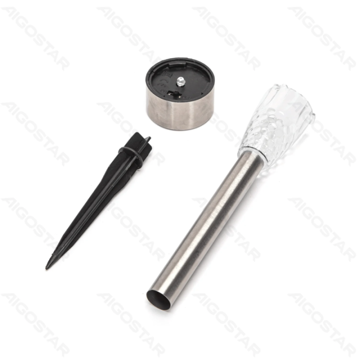 LED Solar Ambient Lawn Light Stainless Steel Bean Pattern 6500K