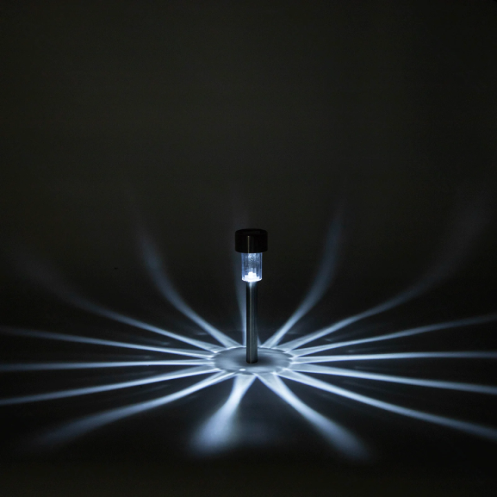 LED Saulės vejinis šviestuvas, nerūdijančio plieno — tiesus 6500K