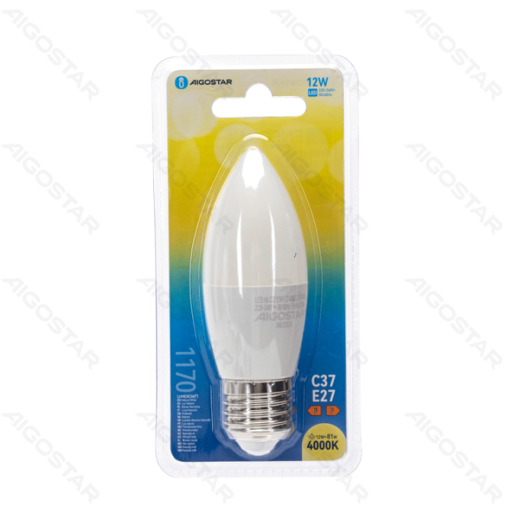 LED bulb C37 E27 12W 4000K