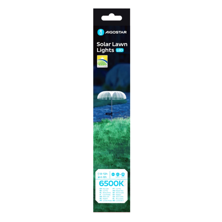 LED Solar Ambient Lawn Light Stainless Steel Jellyfish 6500K