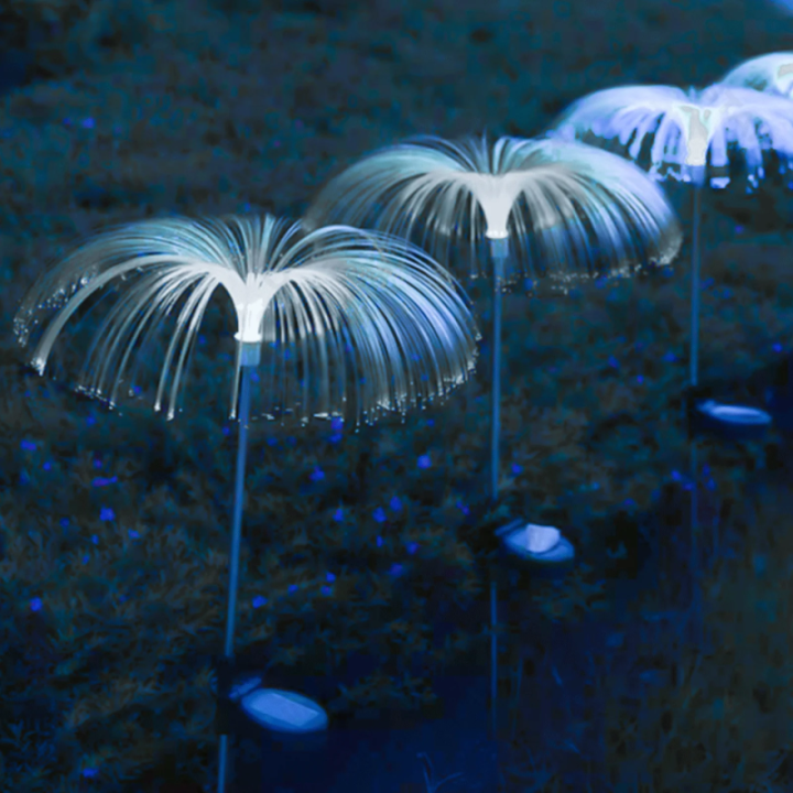 LED Solar Ambient Lawn Light Stainless Steel Jellyfish 6500K