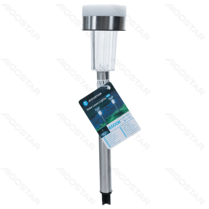 LED Solar Ambient Lawn Light Stainless Steel Up-Down Illumination 6500K