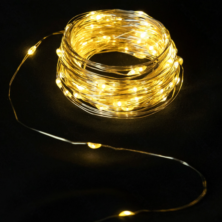 Button Battery String Lights -Copper Wire - Warm White - 2m - IP20 Indoor