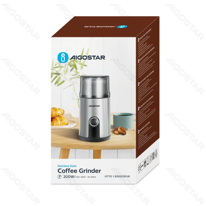 200W 75g Stainless steel one-key coffee grinder