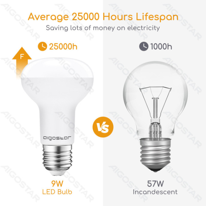 LED R63 Globe Bulb-E27-9W-3000K-840lm